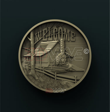 CABIN WELCOME SIGN 3D STL 3DWave